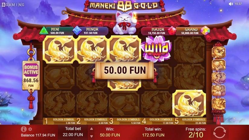 Скриншот слота Maneki 88 Gold от BGaming