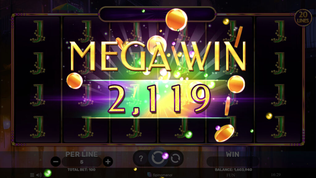 Скриншот слота Mardi Gras Wild Party от Spinomenal