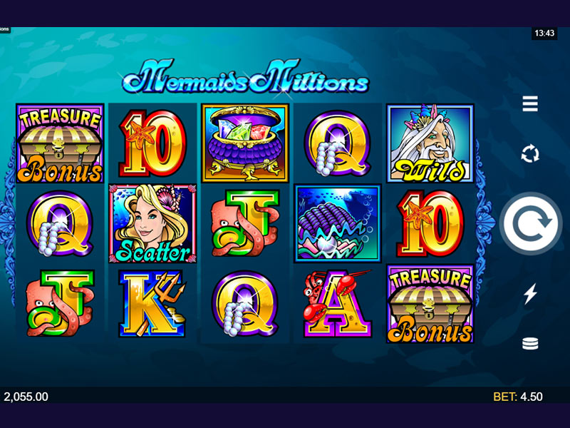 Скриншот слота Mermaids Millions от Microgaming