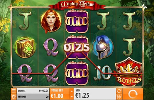 Скриншот слота Mighty Arthur от Quickspin
