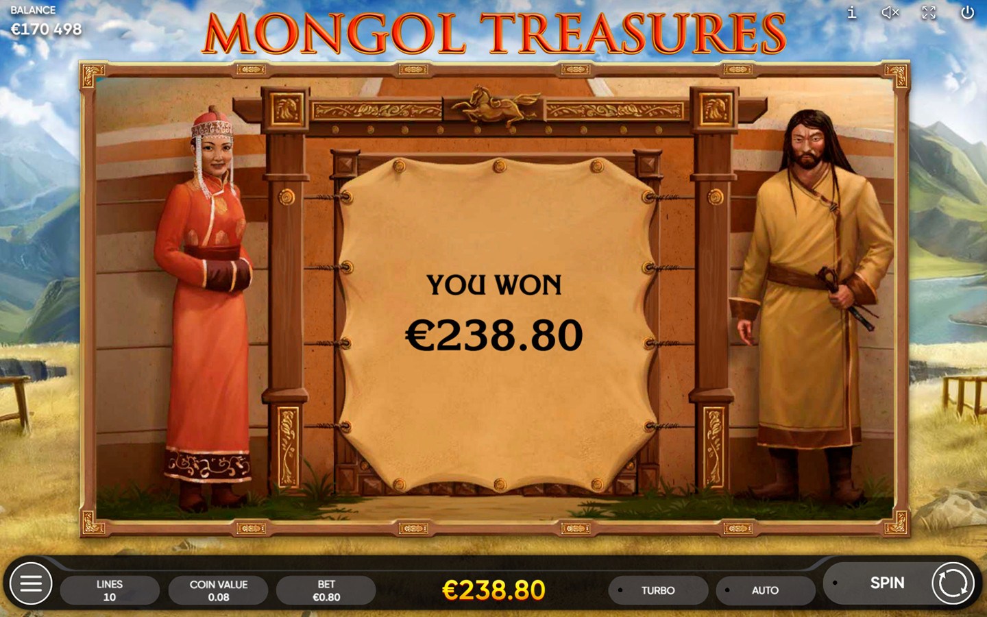 Скриншот слота Mongol Treasures от Endorphina