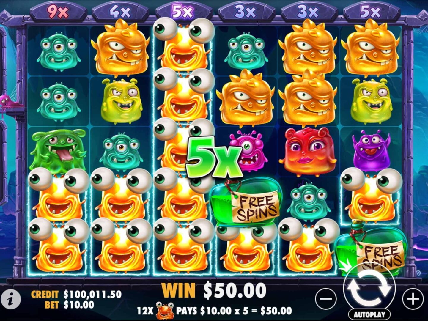 Скриншот слота Monster Superlanche от Pragmatic Play