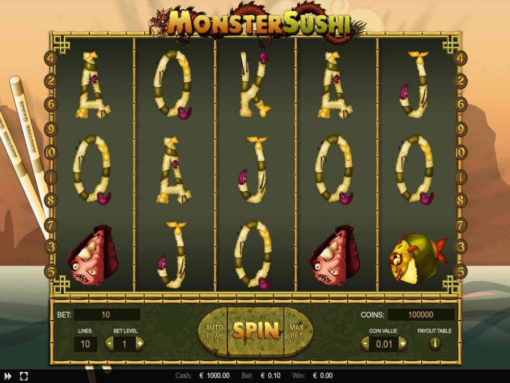 Скриншот слота Monster Sushi от Thunderspin