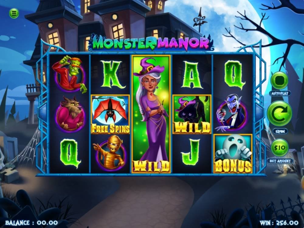 Скриншот слота Monster Manor от WooHoo Games