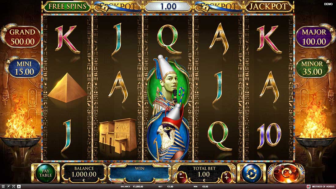 Скриншот слота Mother of Horus от Red Rake Gaming