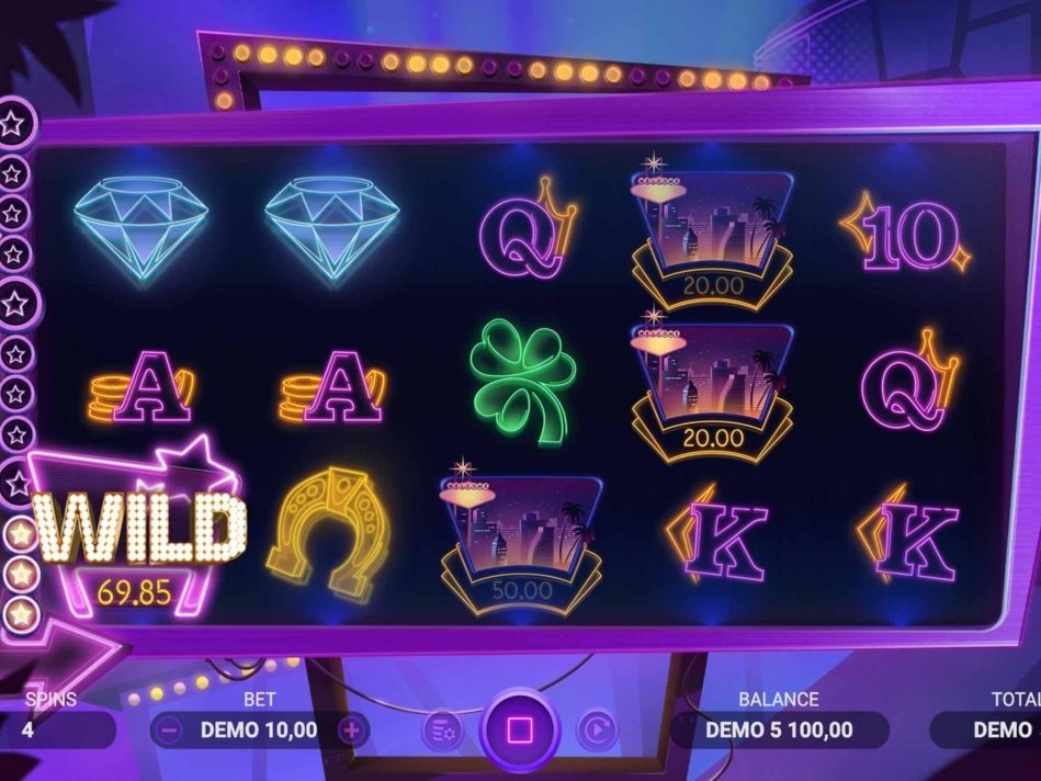 Скриншот слота Neon Capital от Evoplay Entertainment