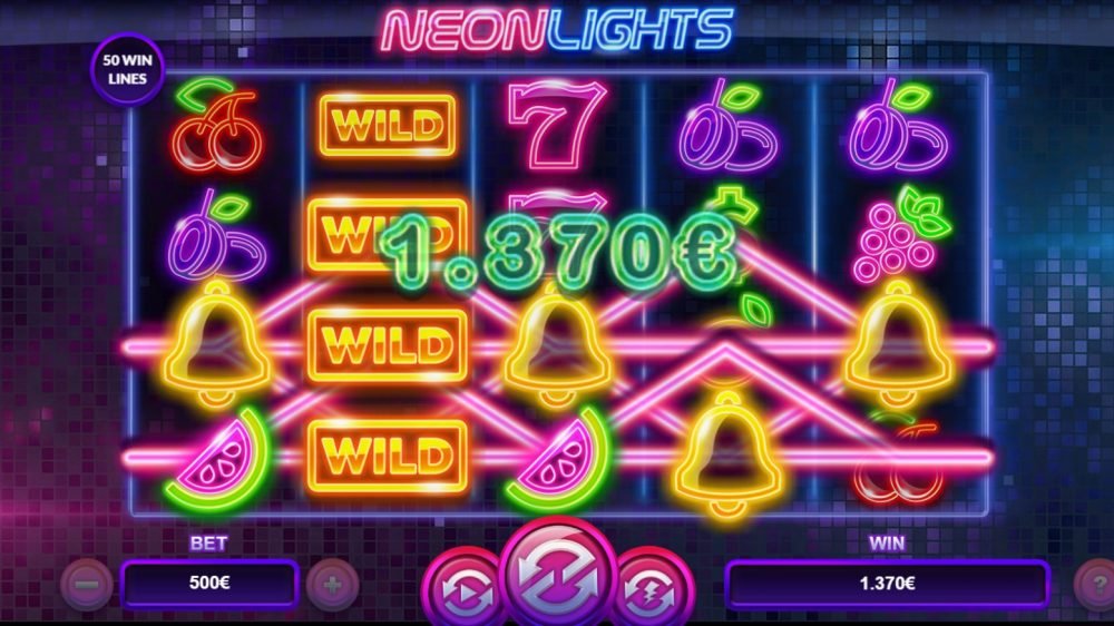 Скриншот слота Neon Lights от Green Jade Games