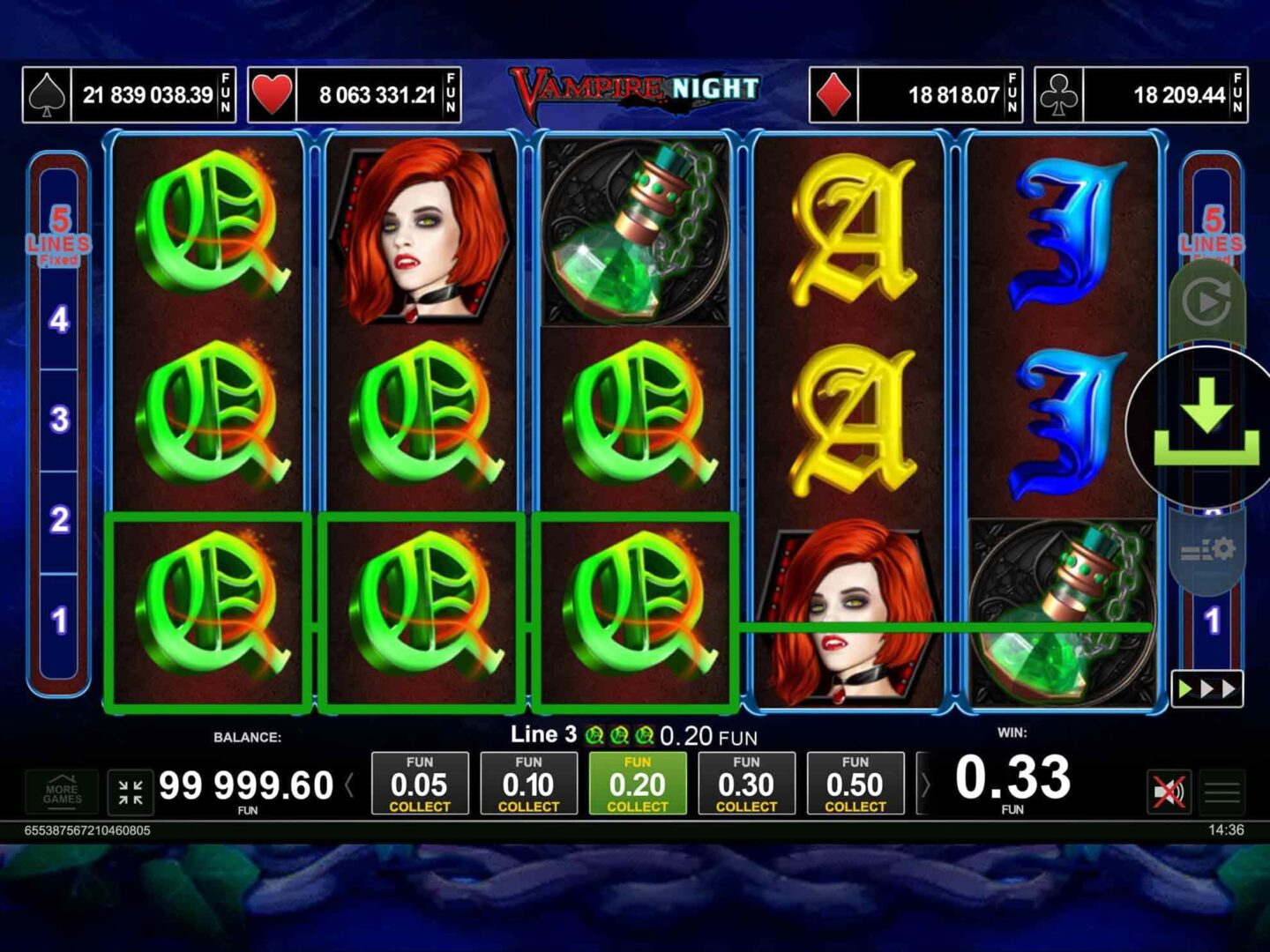 Скриншот слота Night Vampire от WorldMatch