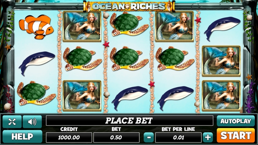 Скриншот слота Ocean Riches от PlayPearls