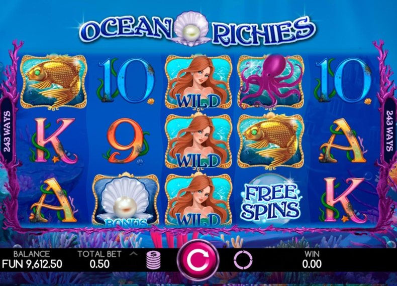 Скриншот слота Обзор игрового автомата Ocean Richies от Caleta Gaming