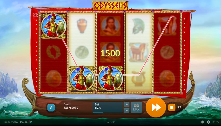 Скриншот слота Odysseus от Playson