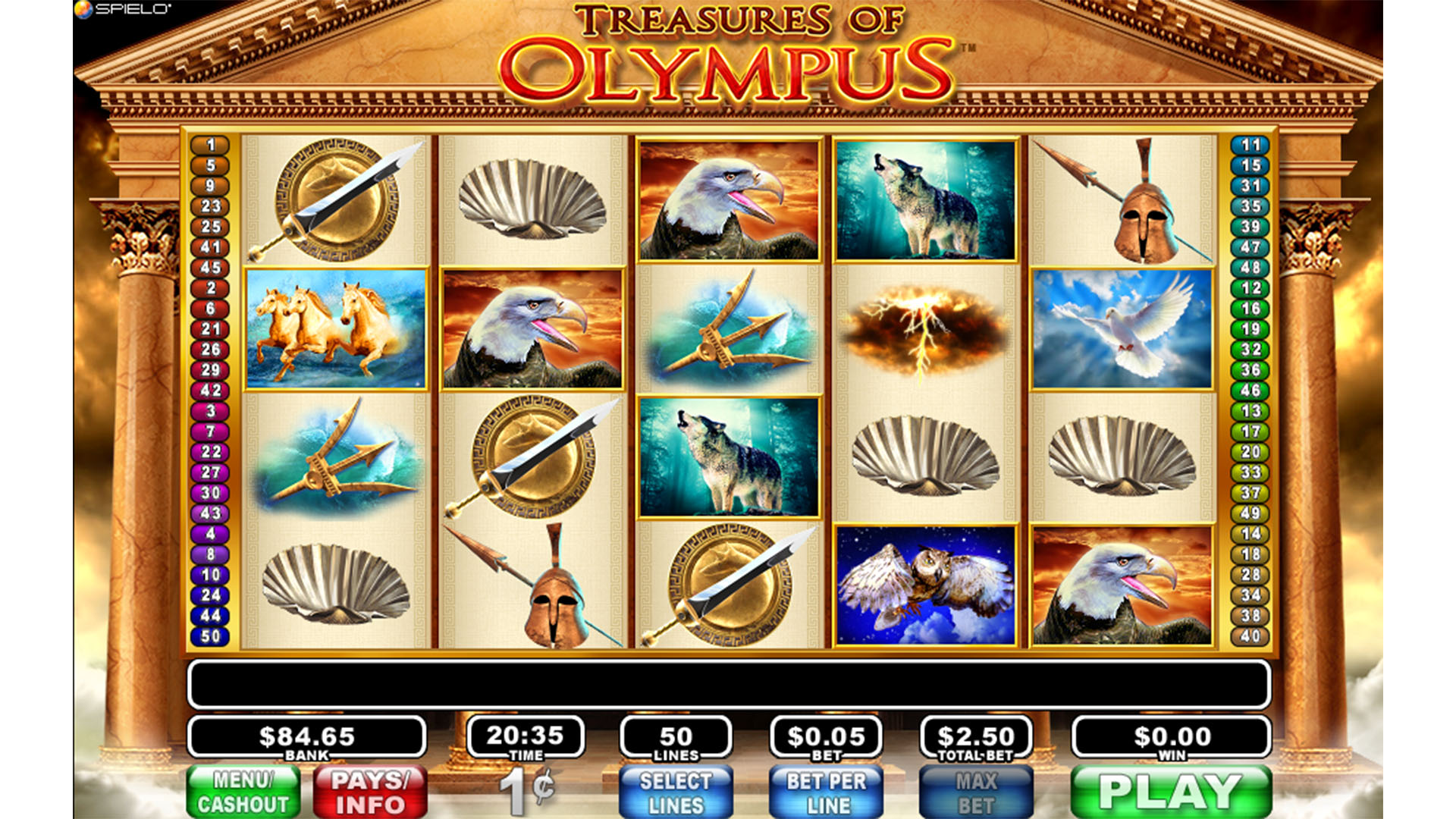 Скриншот слота Olympus Treasures от InBet Games