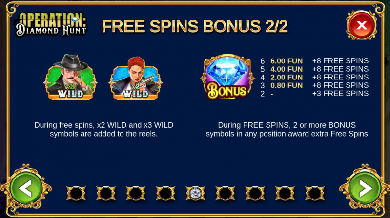 Скриншот слота Операция: Алмазная охота от Kalamba Games