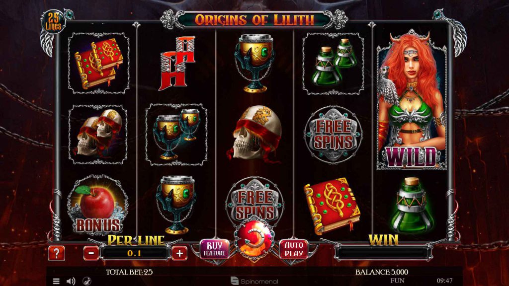 Скриншот слота Origins Of Lilith от Spinomenal