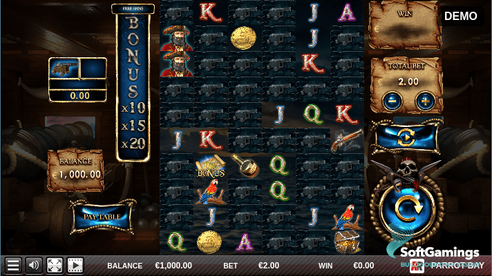 Скриншот слота Parrot Bay от Red Rake Gaming