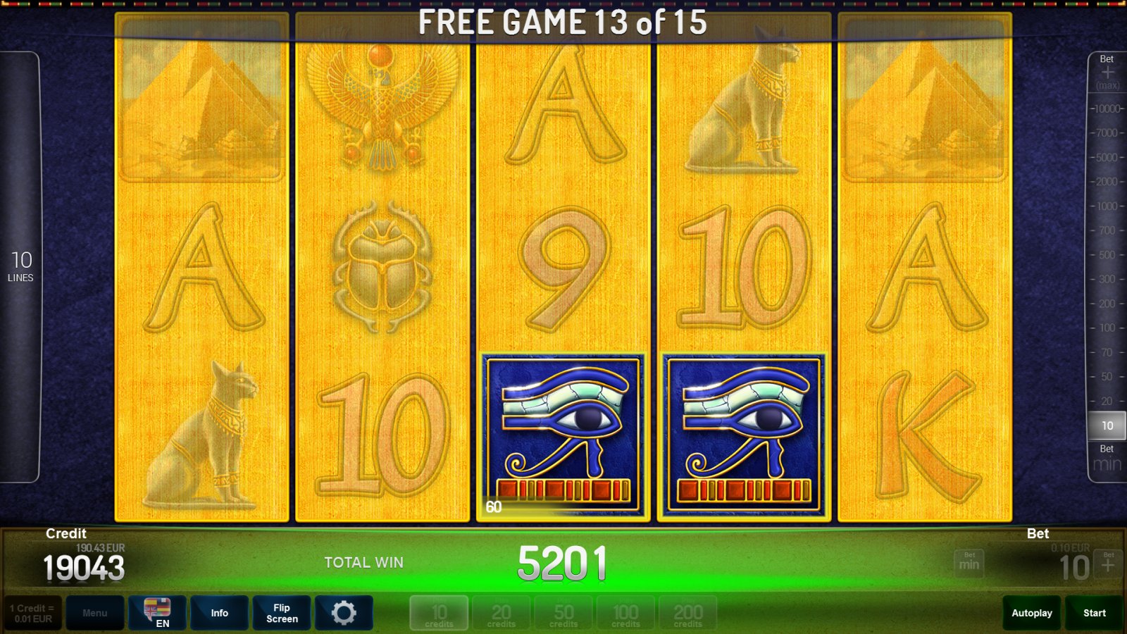 Скриншот слота Pharaoh’s Gold 2 от Novomatic