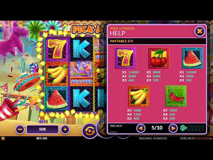 Скриншот слота Pick A Pinata от Green Jade Games
