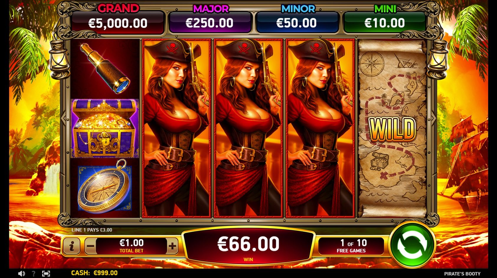 Скриншот слота Pirate Booty от Booming Games