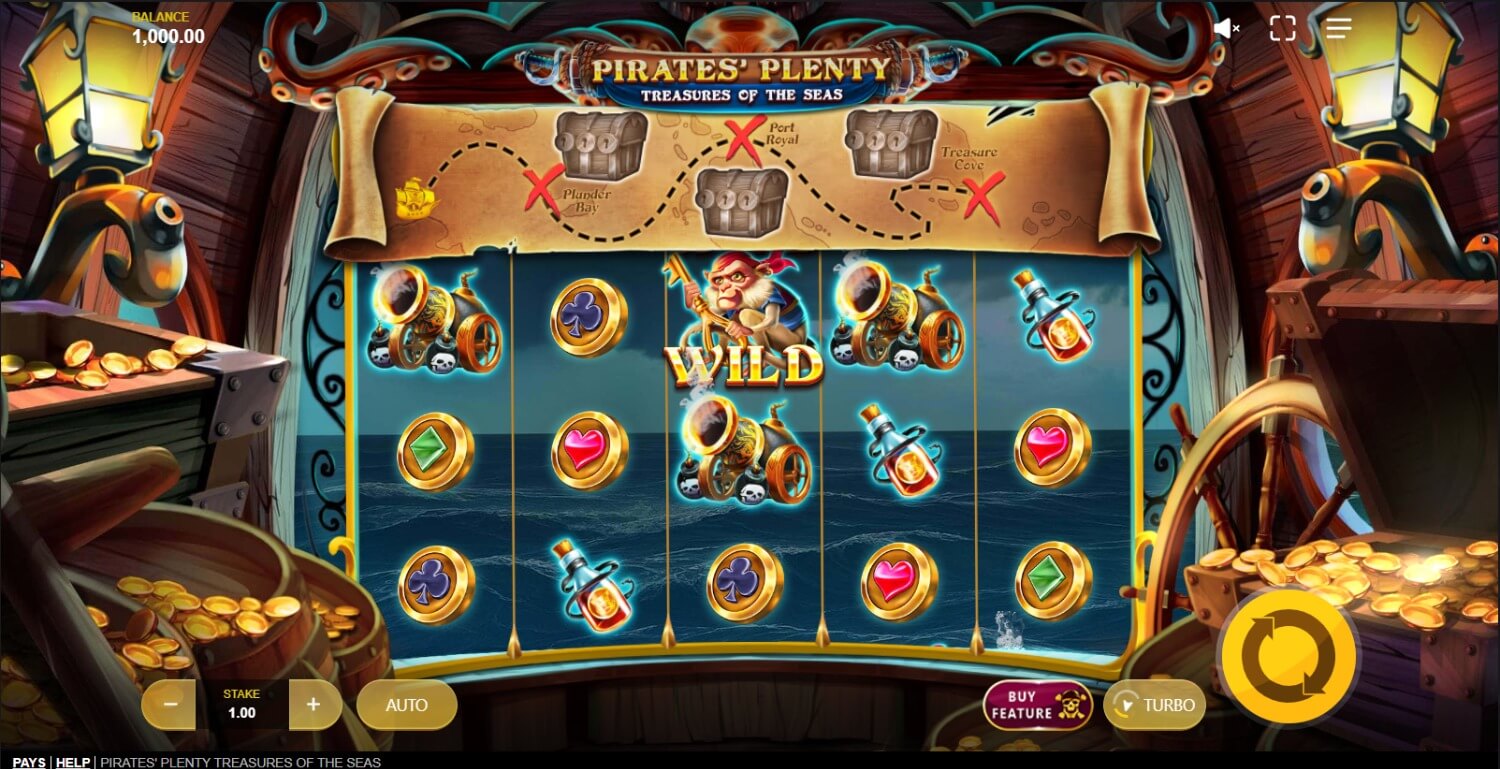 Скриншот слота Pirates Plenty от Red Tiger Gaming