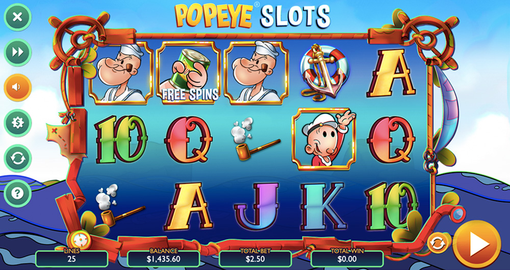 Скриншот слота Popeye Slots от Vibra Gaming