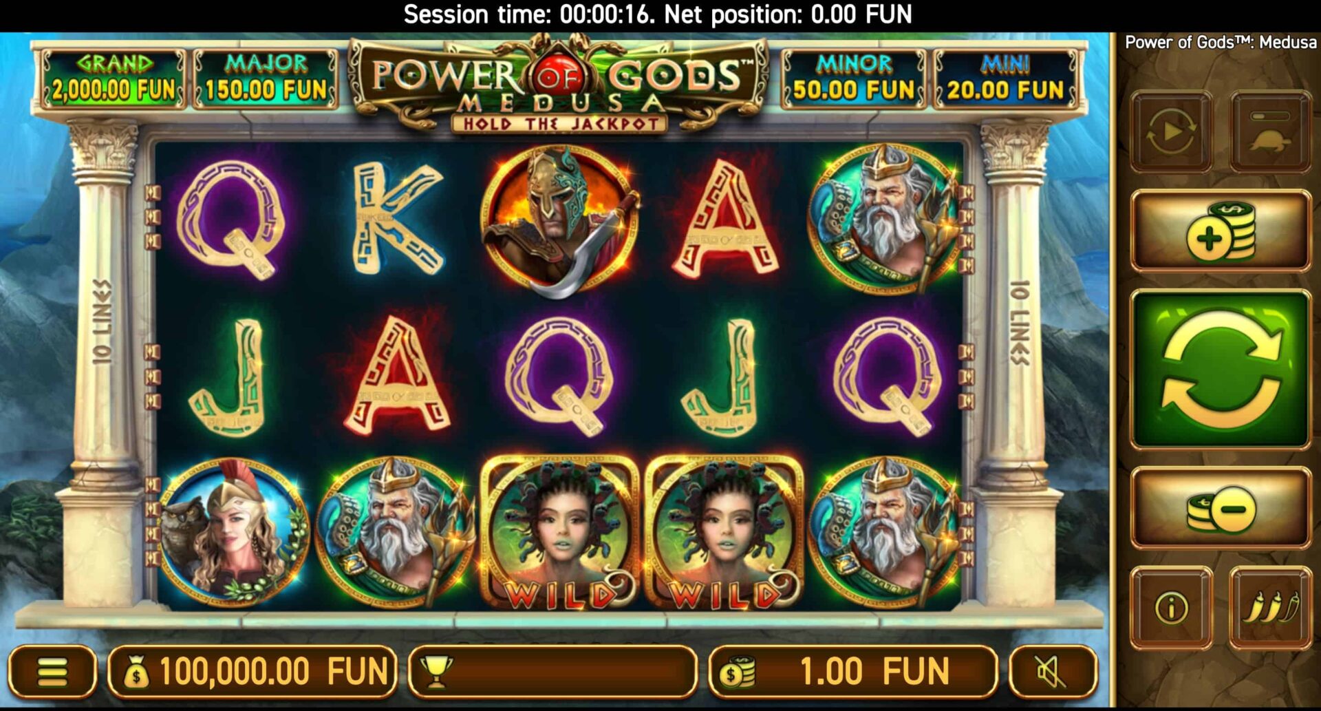 Скриншот слота Power of Gods: Medusa от Wazdan