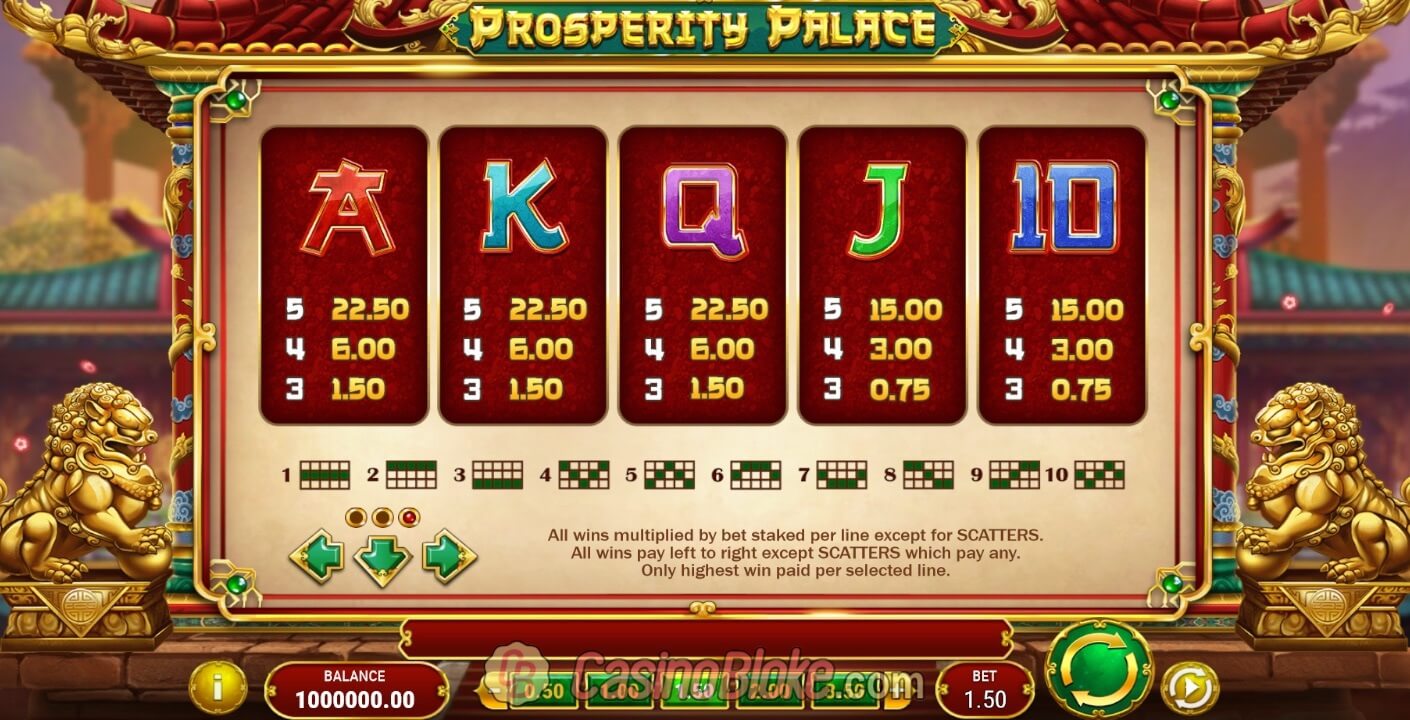 Скриншот слота Prosperity Palace от Play'n GO