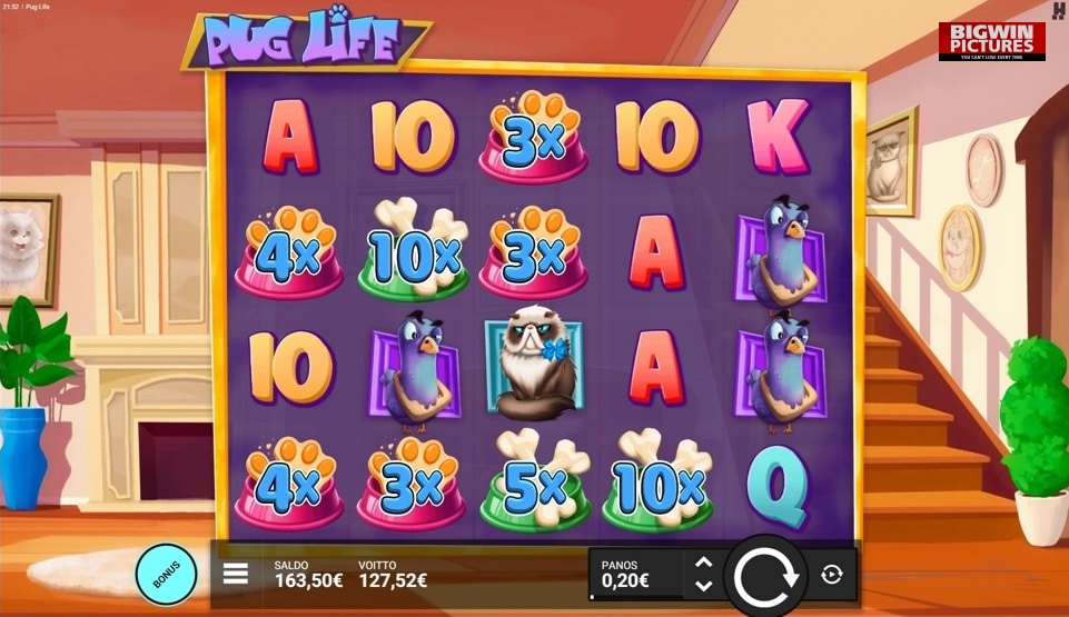 Скриншот слота Pug Life от Hacksaw Gaming