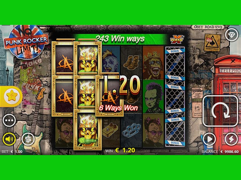 Скриншот слота Punk Rocker от Nolimit City