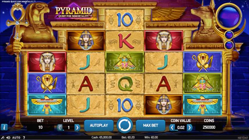 Скриншот слота Pyramid: Quest for Immortality от NetEnt