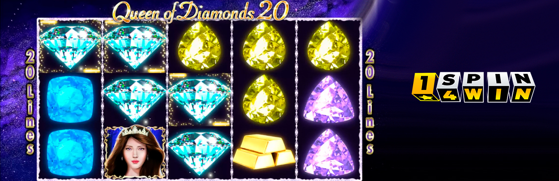 Скриншот слота Queen of Diamonds 20 от 1Spin4Win