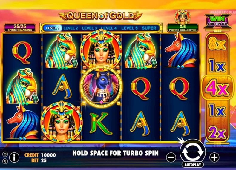 Скриншот слота Queen of Gold от Pragmatic Play