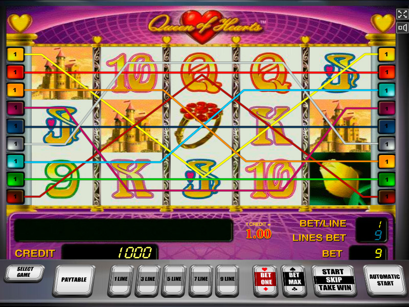 Скриншот слота Queen of Hearts от Novomatic