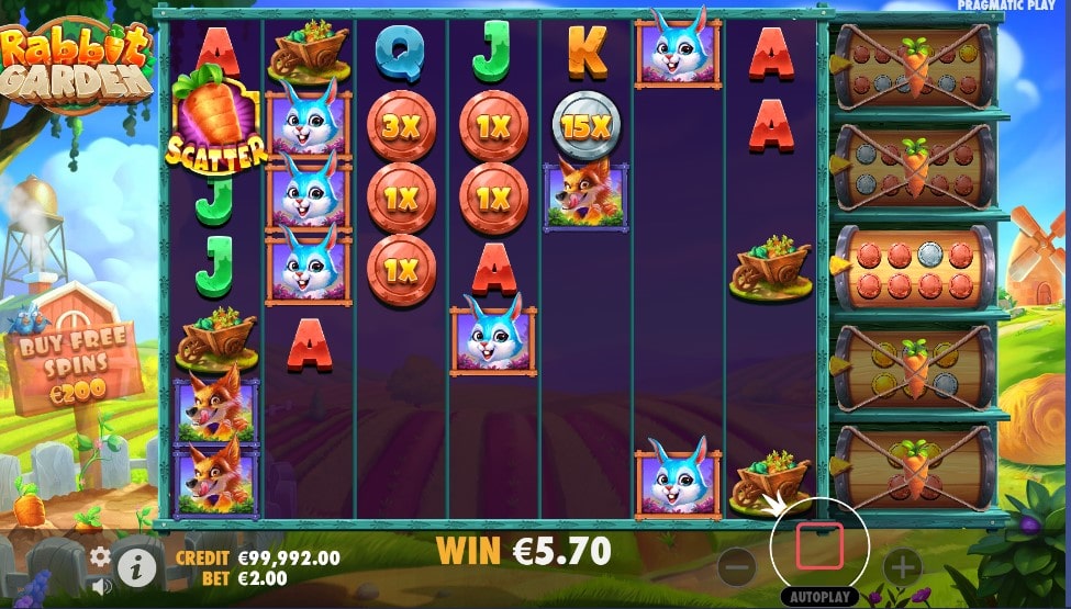 Скриншот слота Rabbit Garden от Pragmatic Play