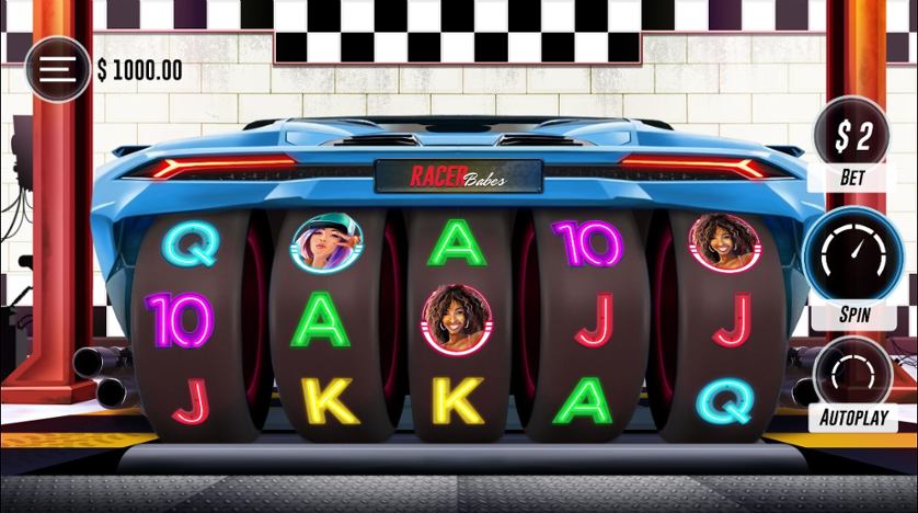 Скриншот слота Racer Babes от Woohoo Games