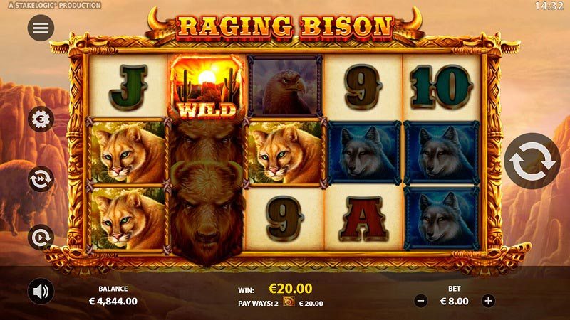 Скриншот слота Raging Bison от Stakelogic