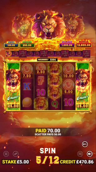 Скриншот слота Raging Lion от GameBeat