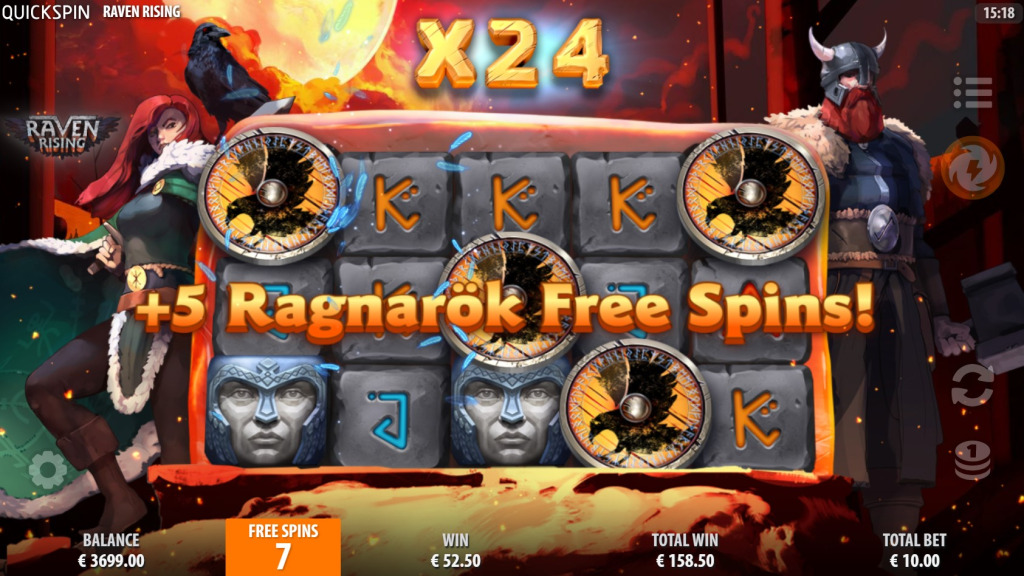 Скриншот слота Raven Rising от Quickspin