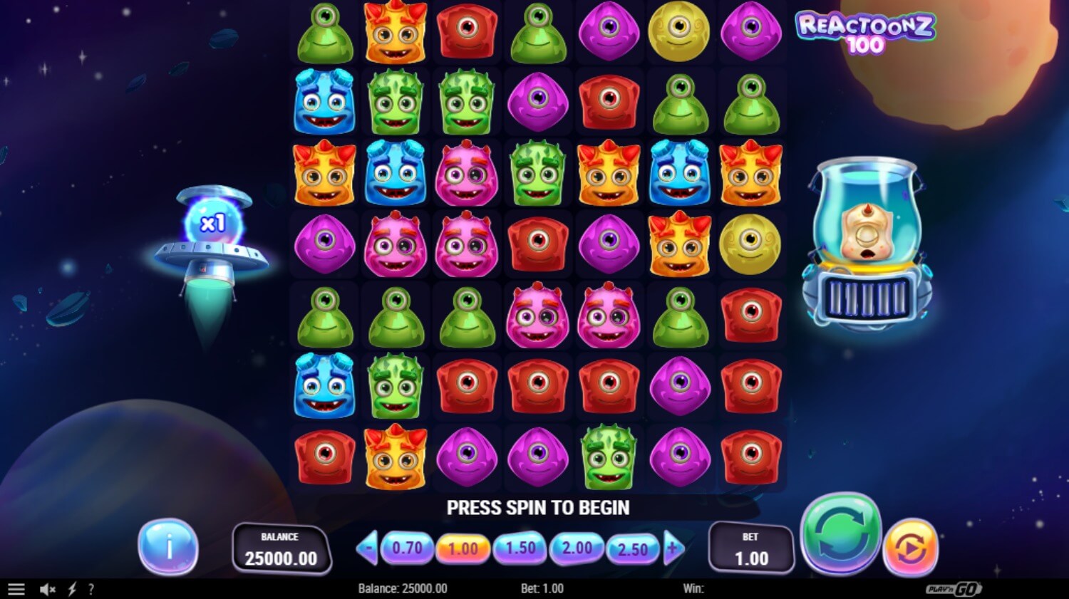 Скриншот слота Reactoonz от Play'n GO