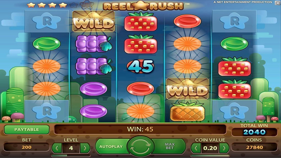 Скриншот слота Reel Rush от NetEnt