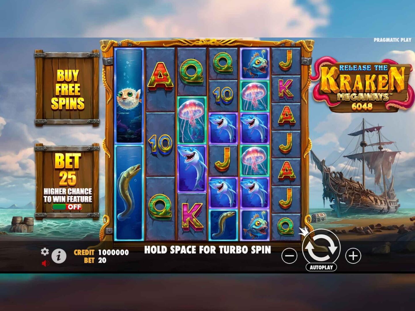 Скриншот слота Release the Kraken от Pragmatic Play