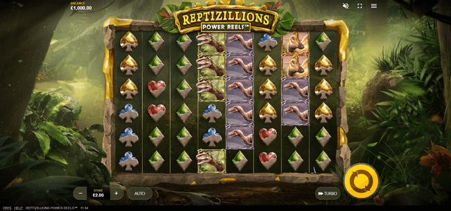 Скриншот слота Reptizillions Power Reels от Red Tiger Gaming