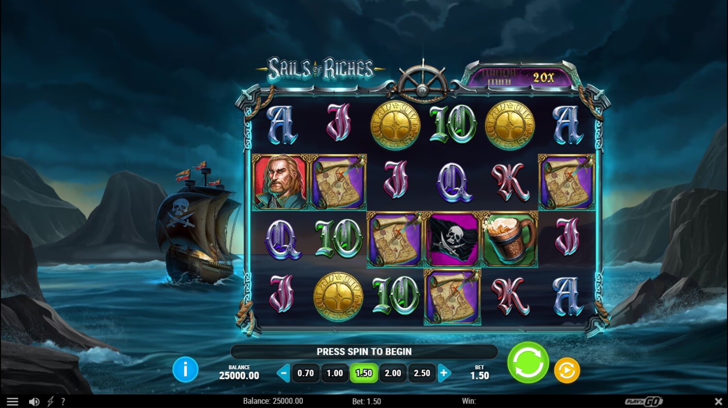 Скриншот слота Riches of the Sea от 2by2 Gaming