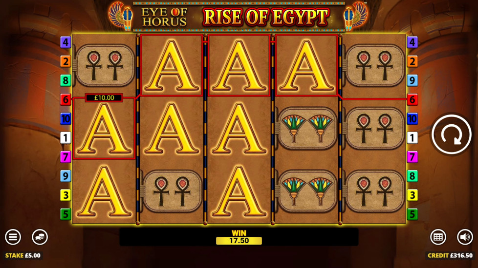 Скриншот слота Rise of Egypt от Playson