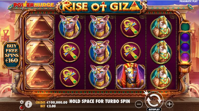 Скриншот слота Rise of Giza PowerNudge от Pragmatic Play