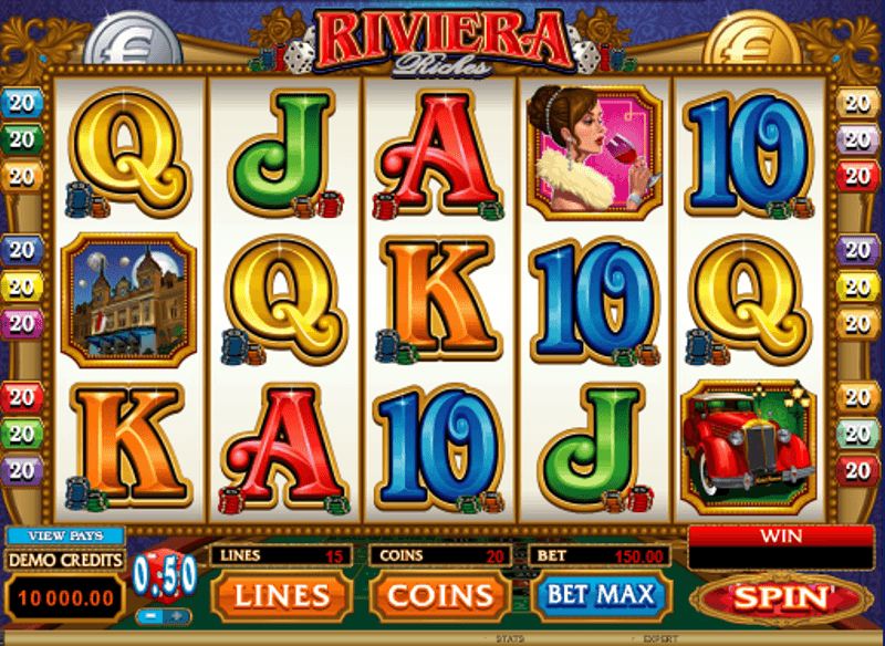 Скриншот слота Riviera Riches от Microgaming