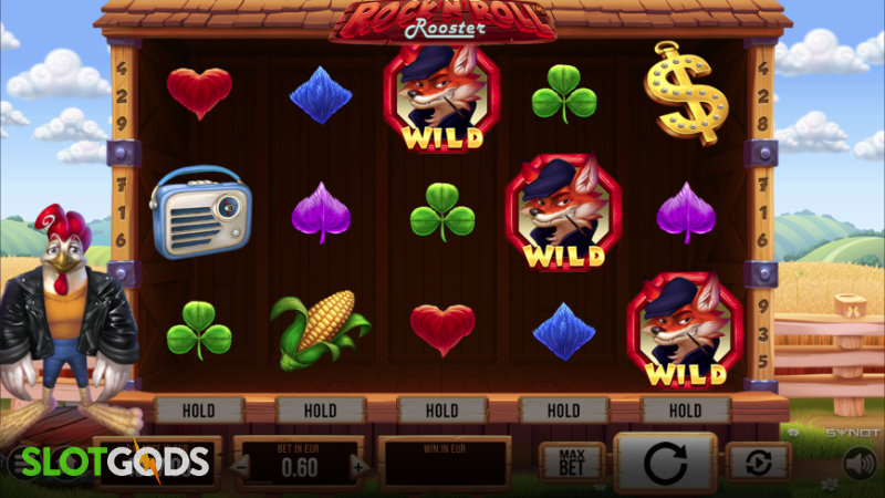 Скриншот слота Rock n Roll Rooster от SYNOT Games