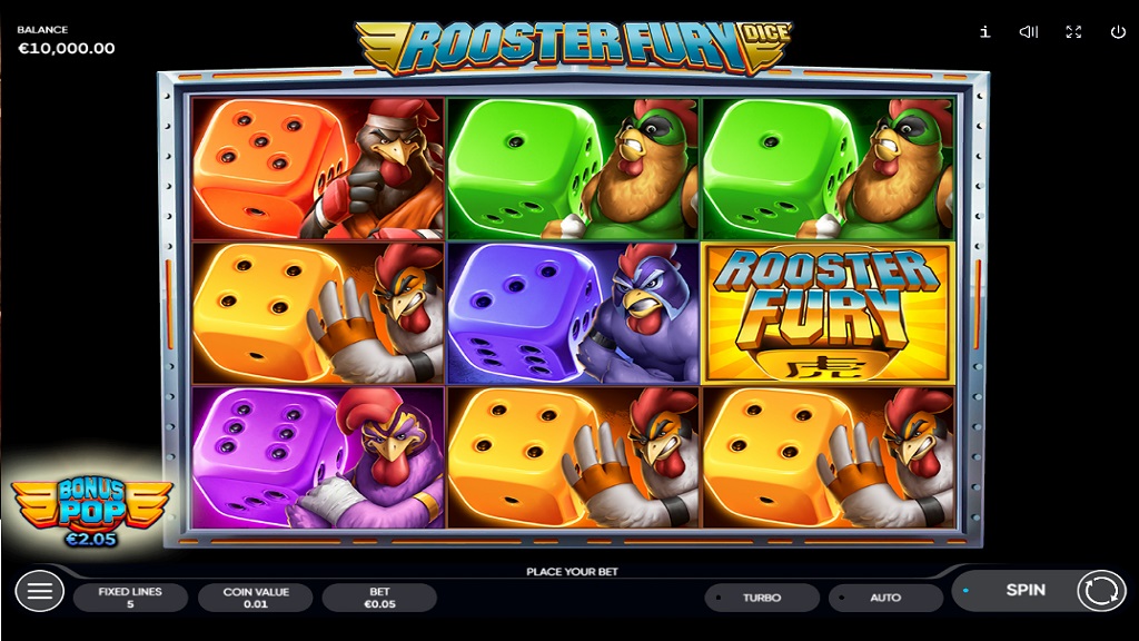Скриншот слота Rooster Fury Dice от Endorphina