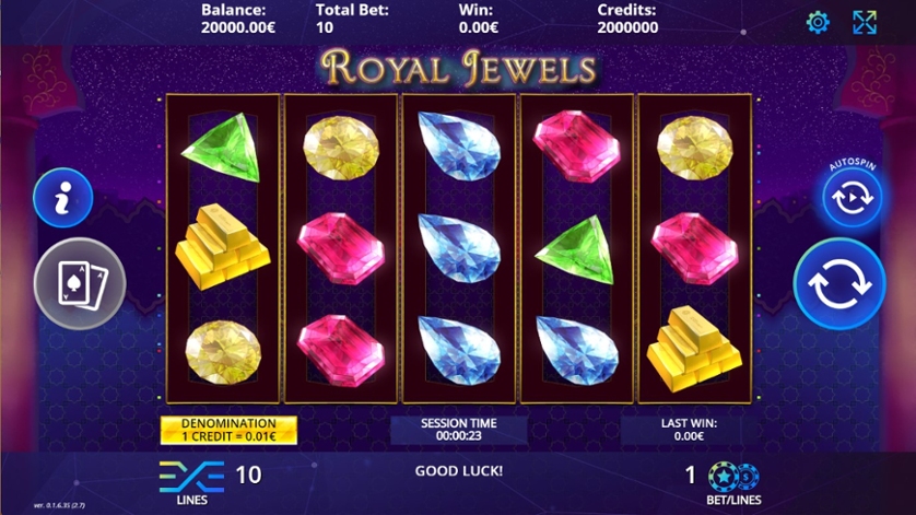 Скриншот слота Royal Jewels от Zeus Play