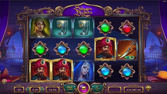 Скриншот слота Sahara Nights от Yggdrasil Gaming