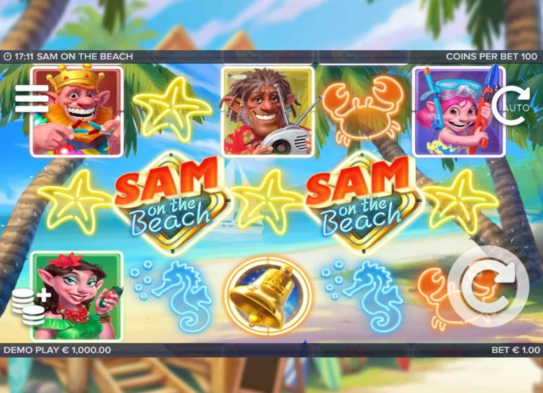 Скриншот слота Sam on the Beach от ELK Studios